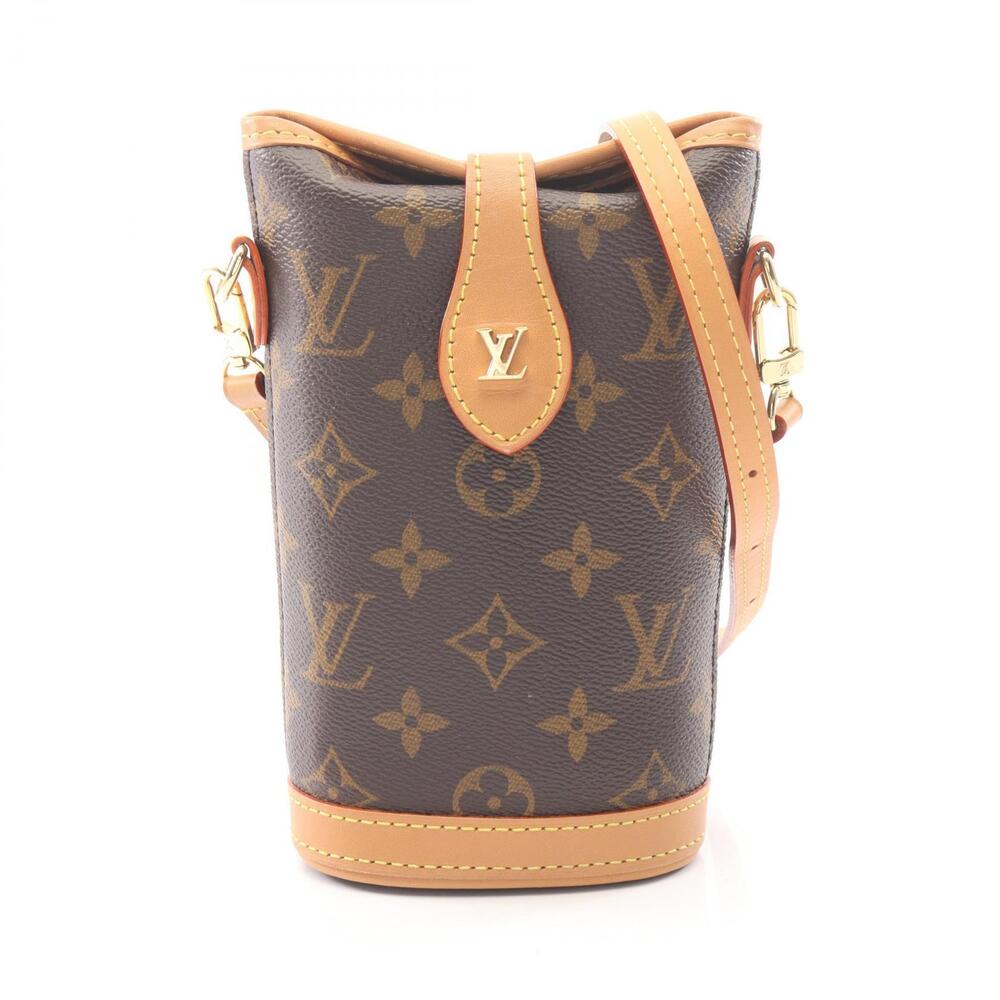 Louis Vuitton Fold Me Pouch Clutch Shoulder Bag Canvas Leather Monogram Brown